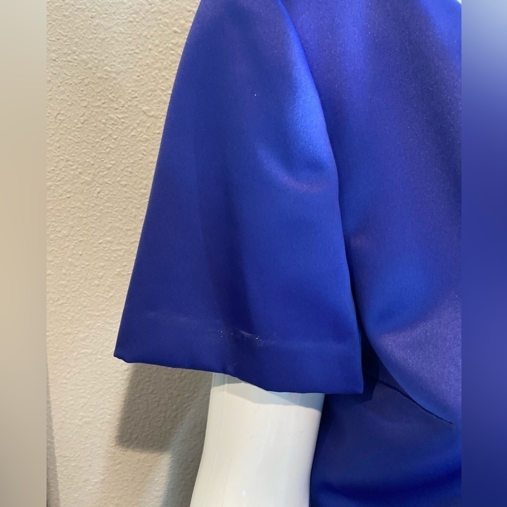 Donna Morgan~Lovely Beaded Formal Maxi Dress~Back Zipper~Short Sleeve~Size 14 - Picture 7 of 14